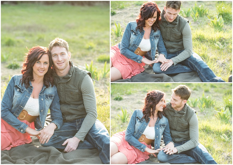 Country Engagement Photos Cle Elum Photographer Couple sitting in field photo