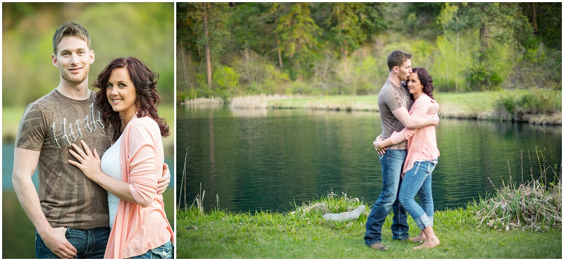 Country Engagement Photos Cle Elum Photographer couple by pond photo