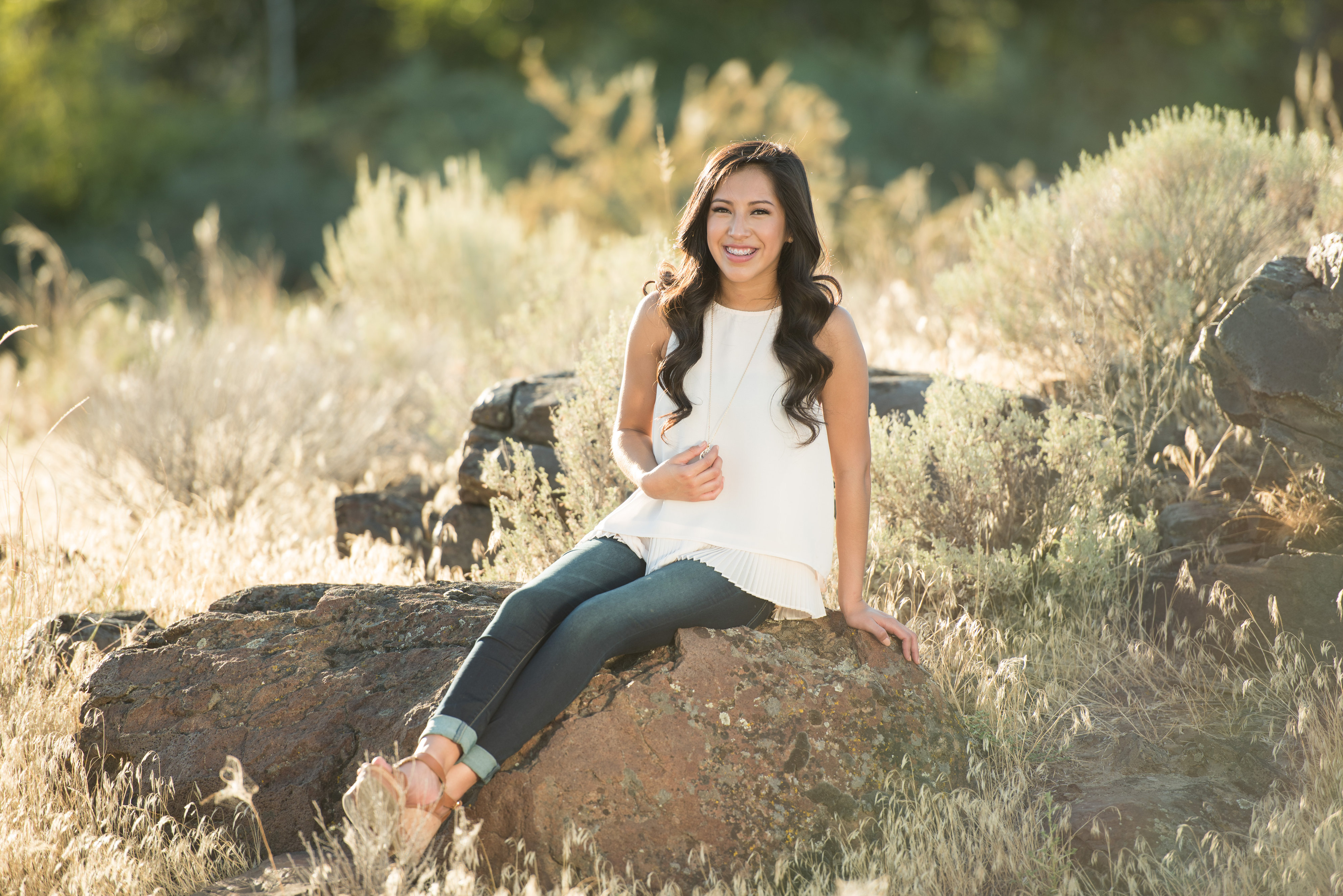 Wahluke High School Senior Mattawa WA Senior girl on rock photo