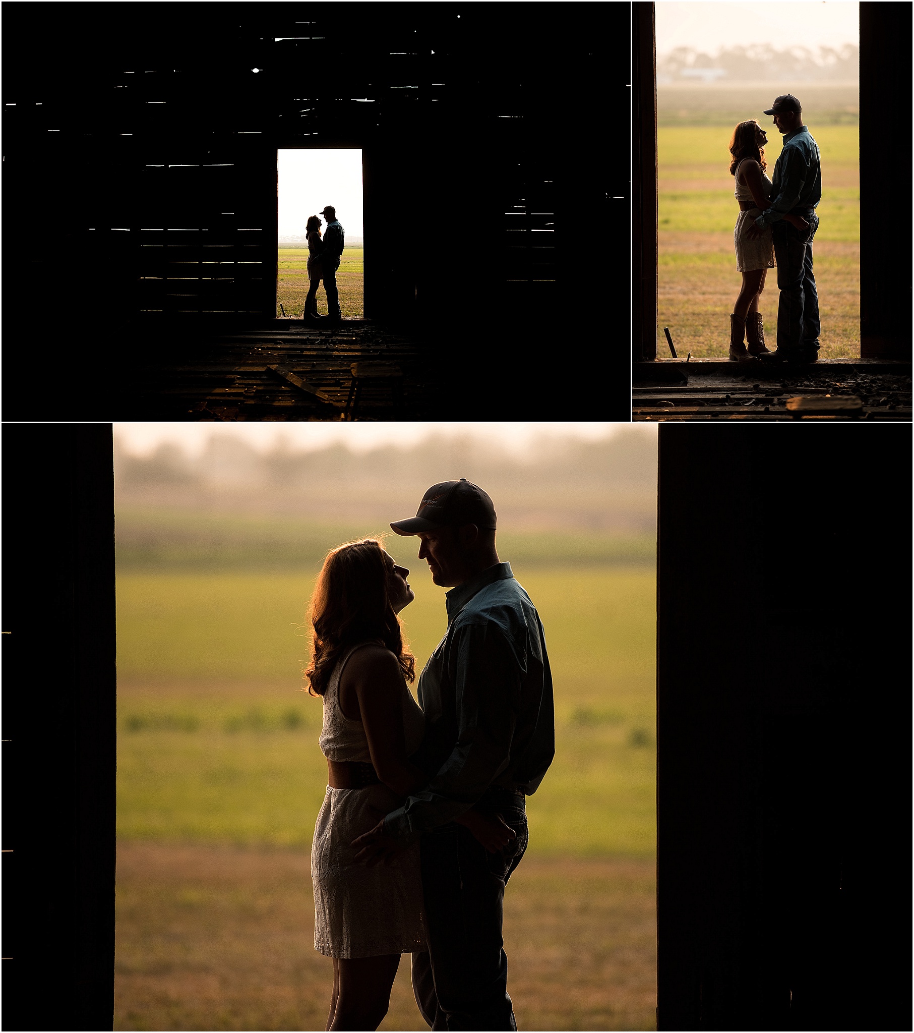 Kittitas Engagement Photos couple silhouette in barn photo