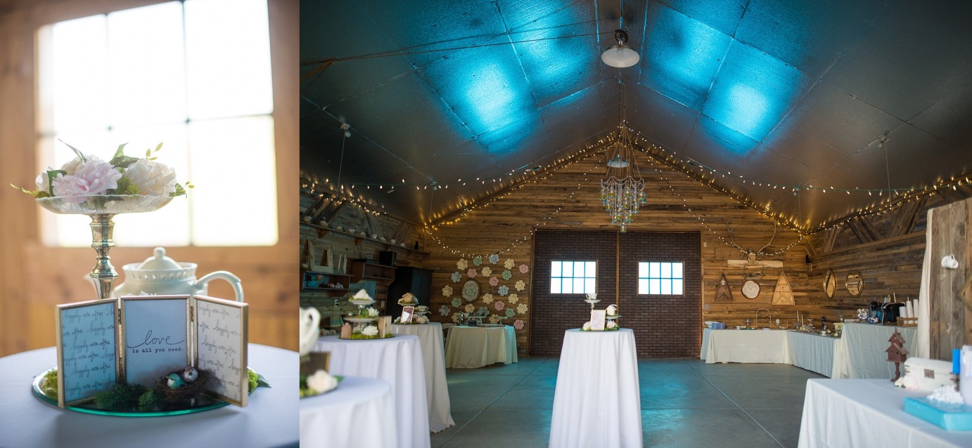 Kennewick Wedding reception decor in barn photo 