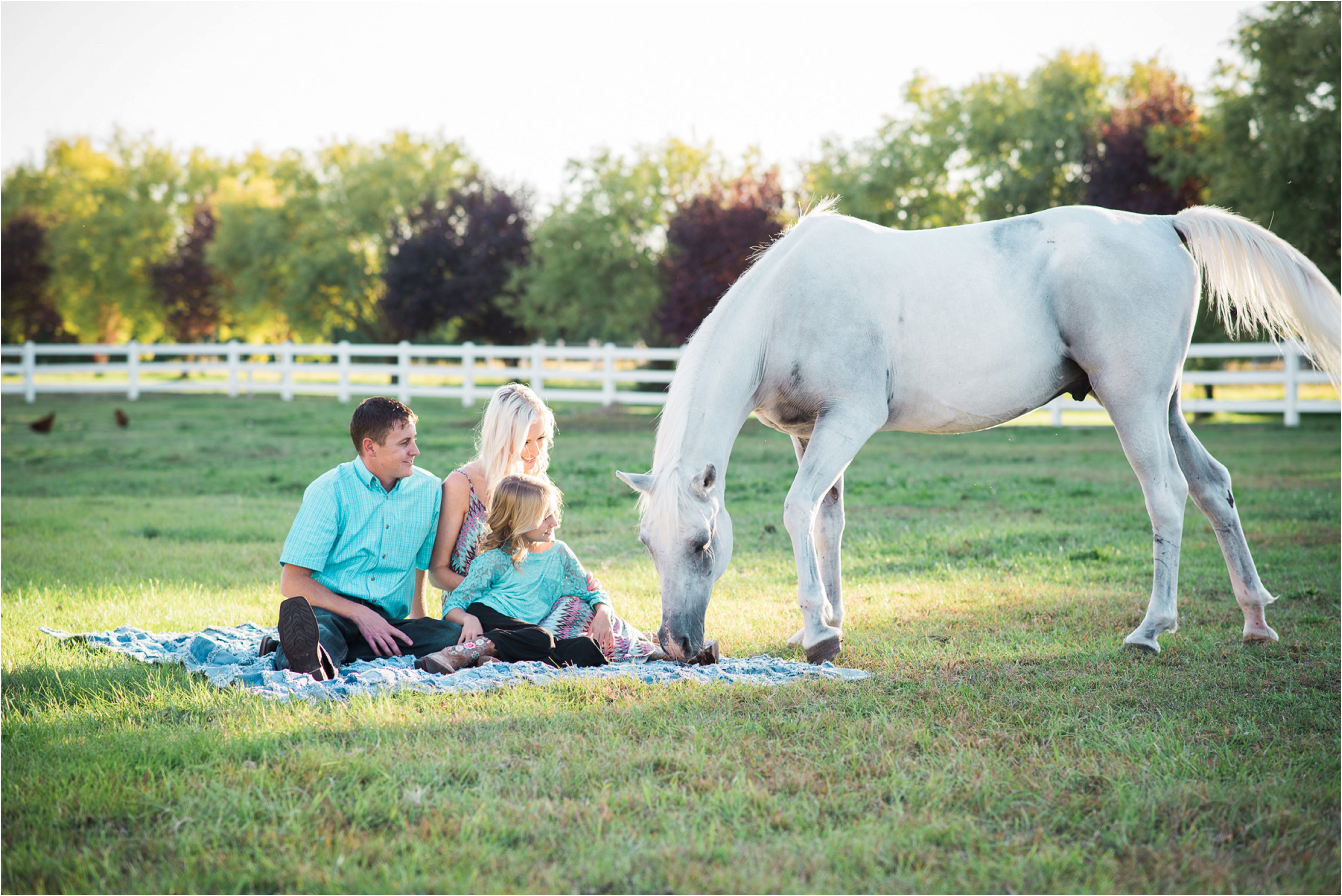 Country Engagement session with horse photo