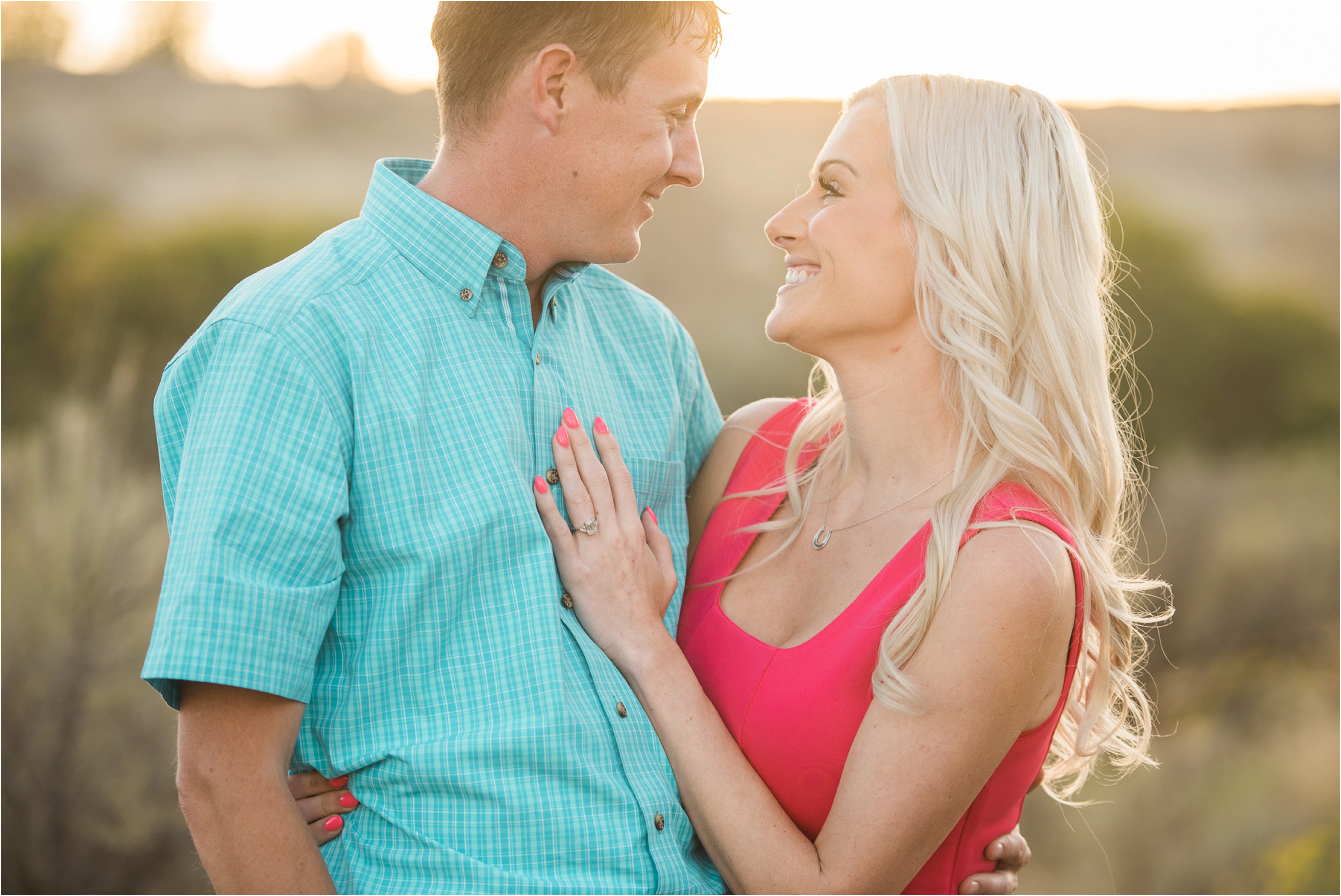 Country Engagement photos couple in golden light photo