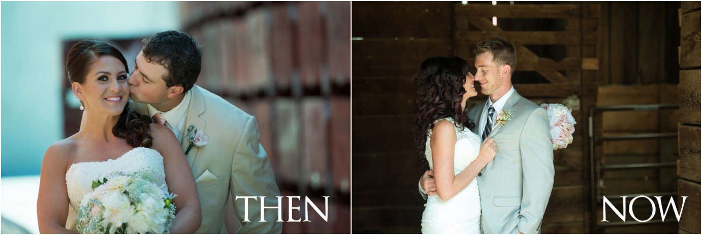 Then and Now Wenatchee Photographer Bride and groom couple shot comparison photo