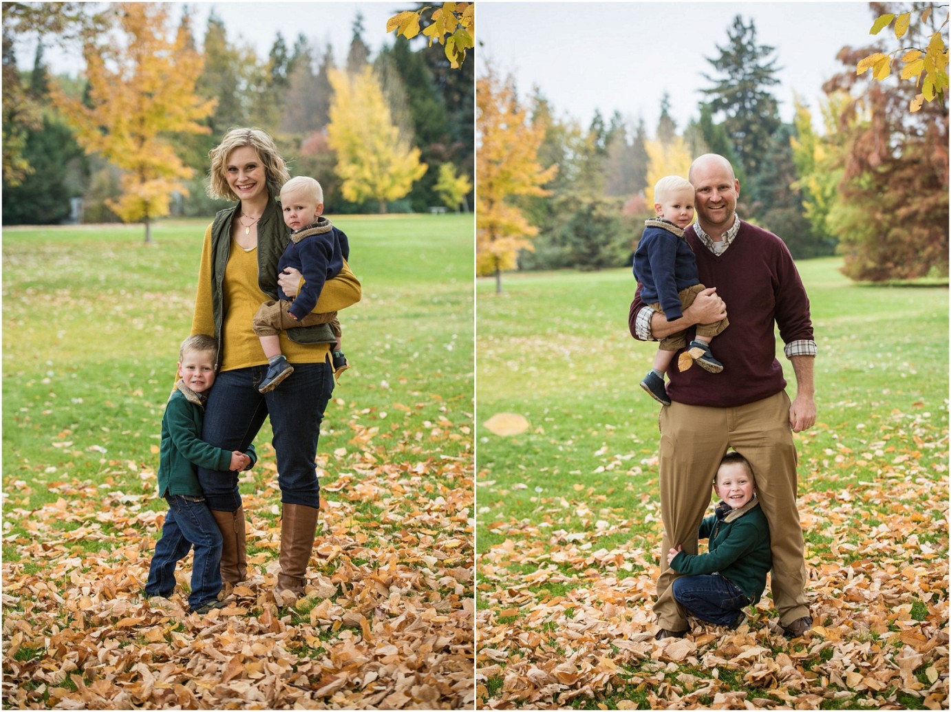 Yakima Area Arboretum Family Photographer mom and dad with boys Photo
