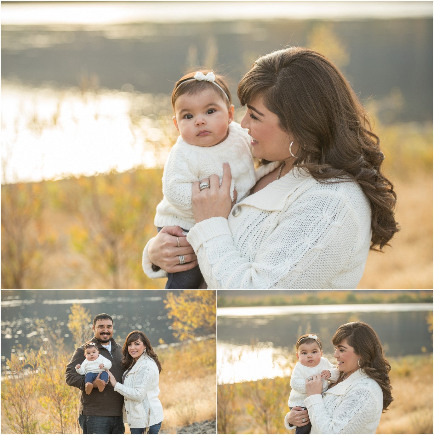 Family Photographer Othello WA mom and mom with baby girl by river photo