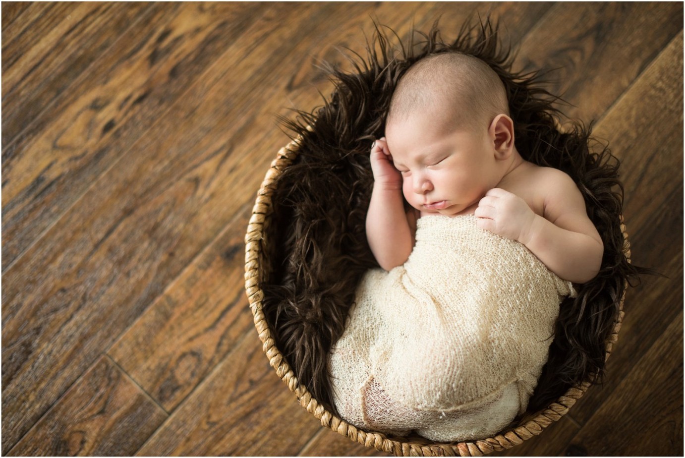 Othello WA Newborn Photographer baby boy in basket photo