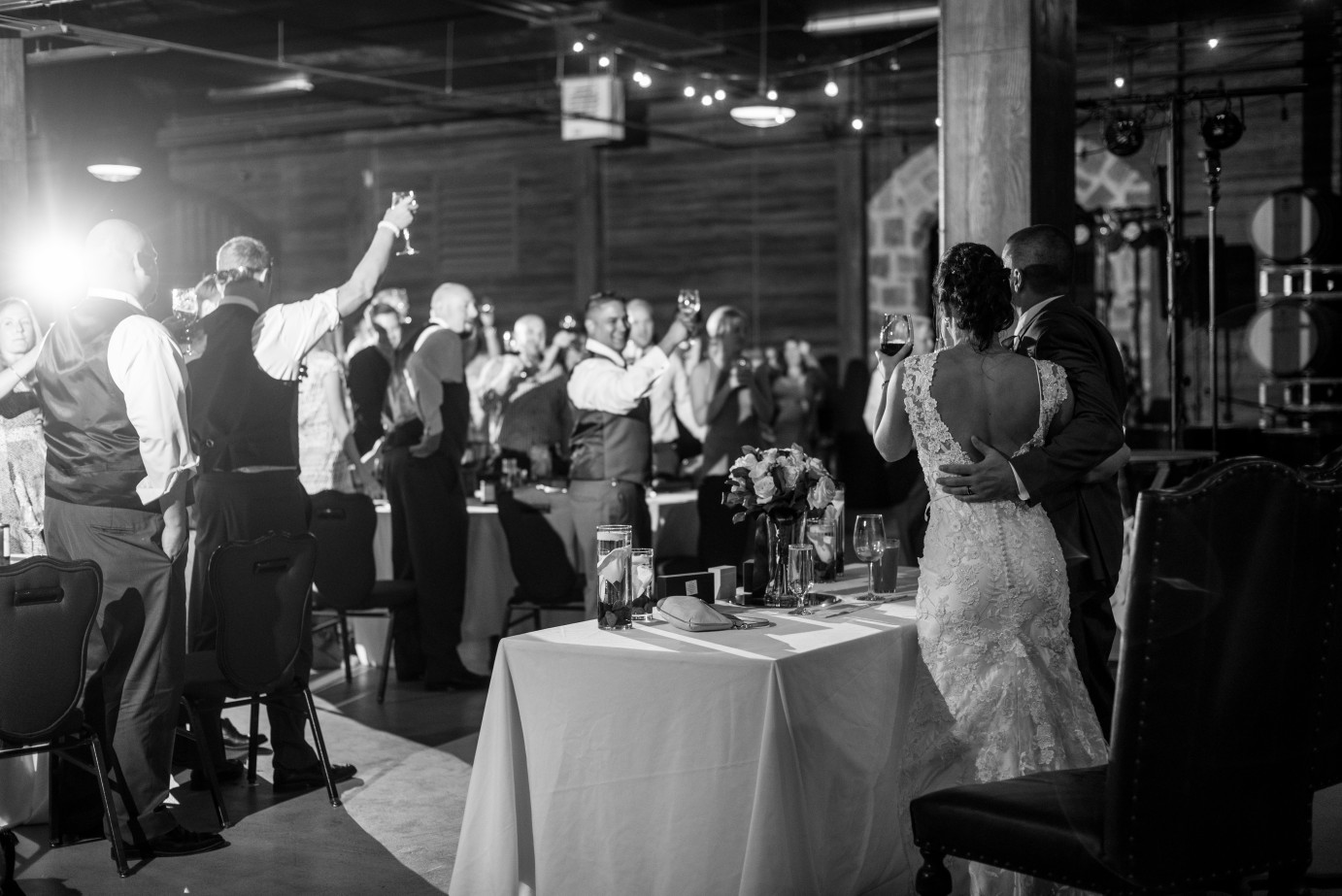 Wedding Day Planning and Tips Swiftwater Cellar wedding bride and groom during reception photo
