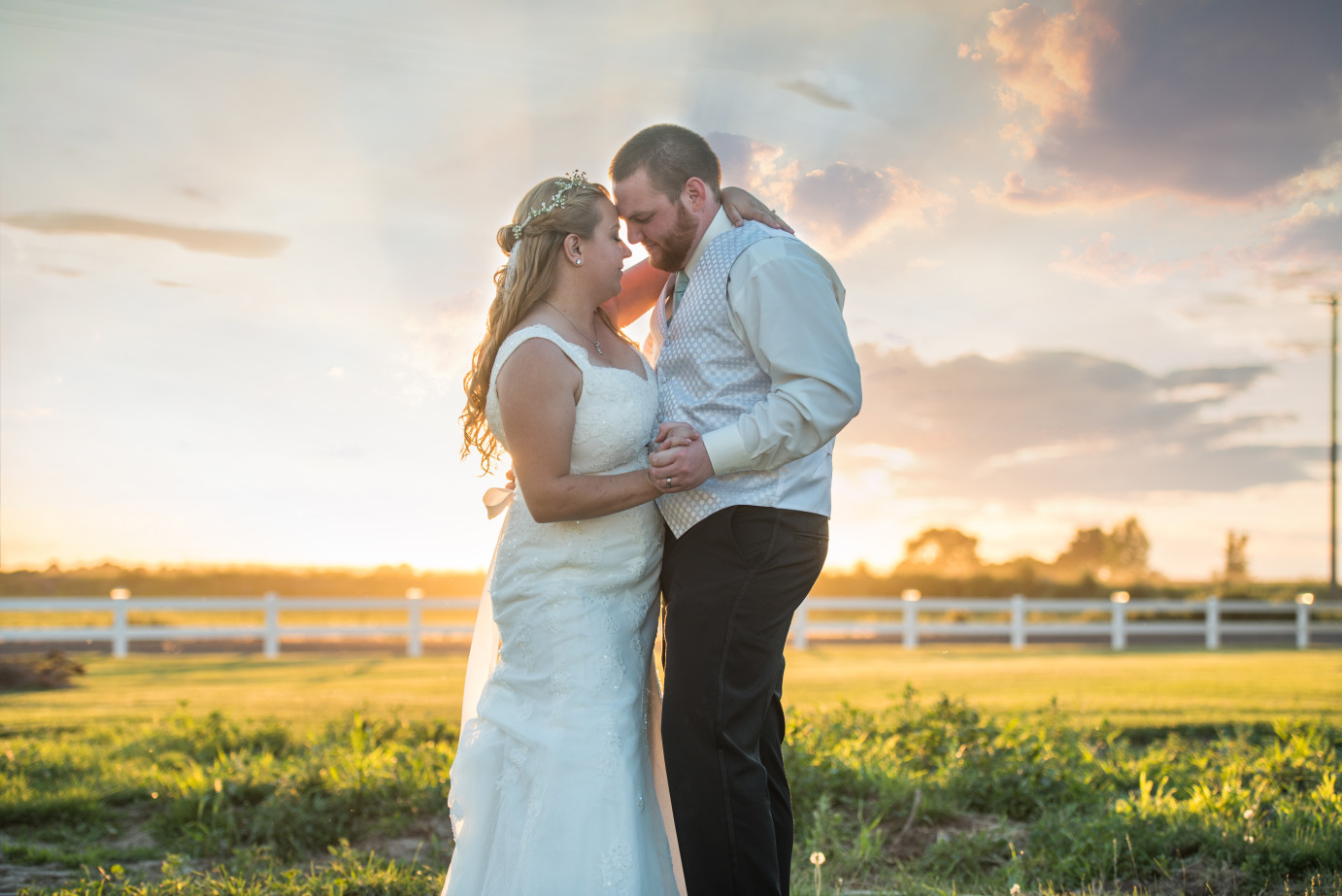 Favorite 2015 Wedding Moments Othello WA Wedding Bride and groom formal sunset photo