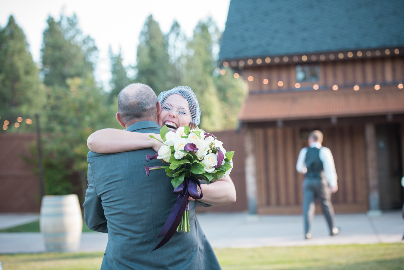 Favorite 2015 Wedding Moments Bride hugging dad after the ceremony photo