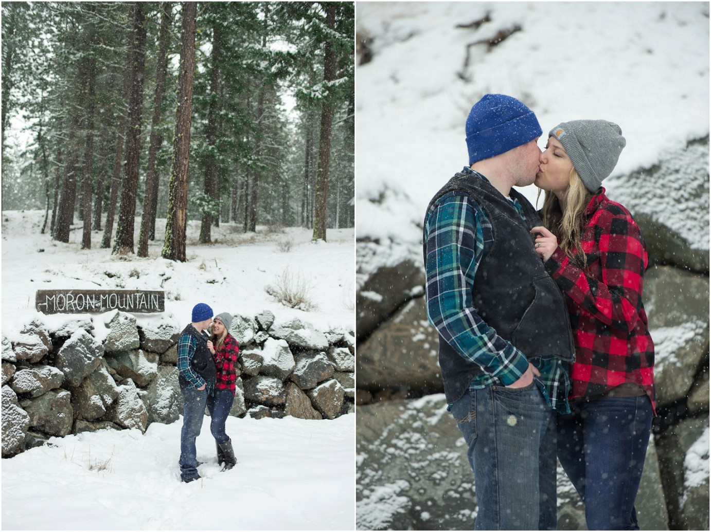 Ellensburg Engagement Session Ellensburg WA Photographer couple in front of Moron Mountain sign photo