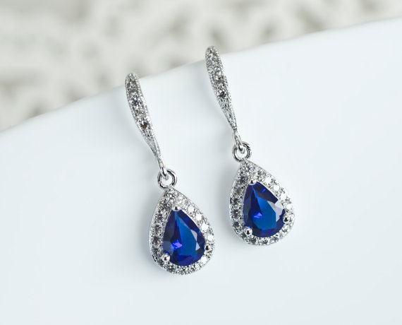 7 fun something blue items for brides sapphire bridal earrings