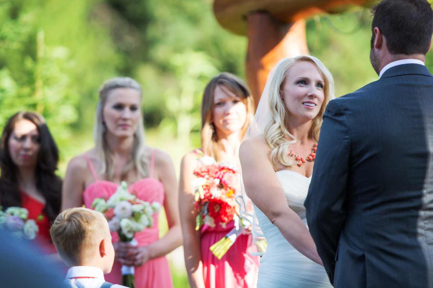 Writing your own wedding vows Pine River Ranch Wedding