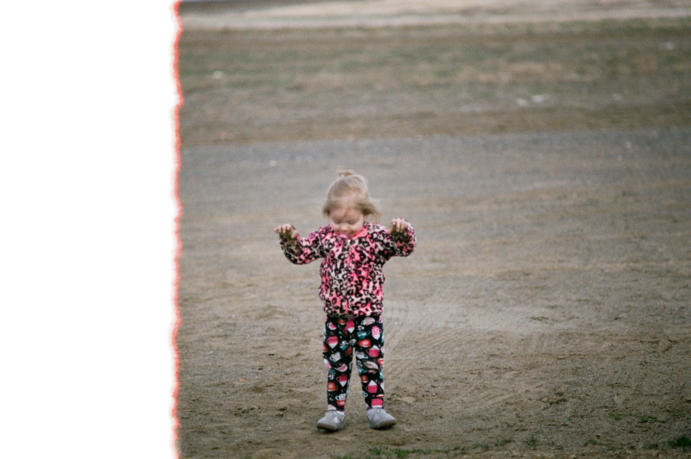 Film Photography Baby playing in the dirt