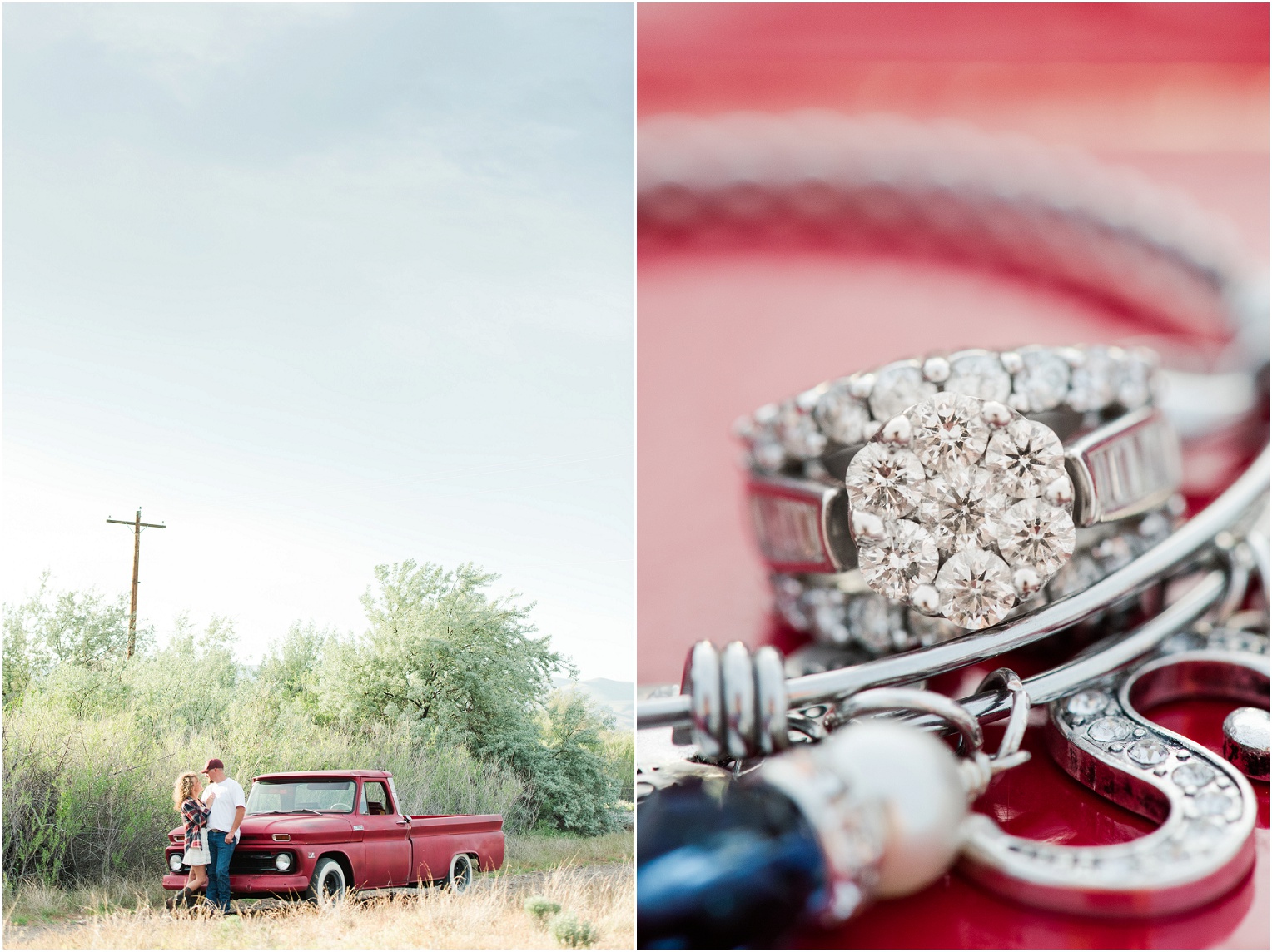 Country Engagement Session Mattawa Photographer Ryan and Shelby Couple with old Chevy Truck
