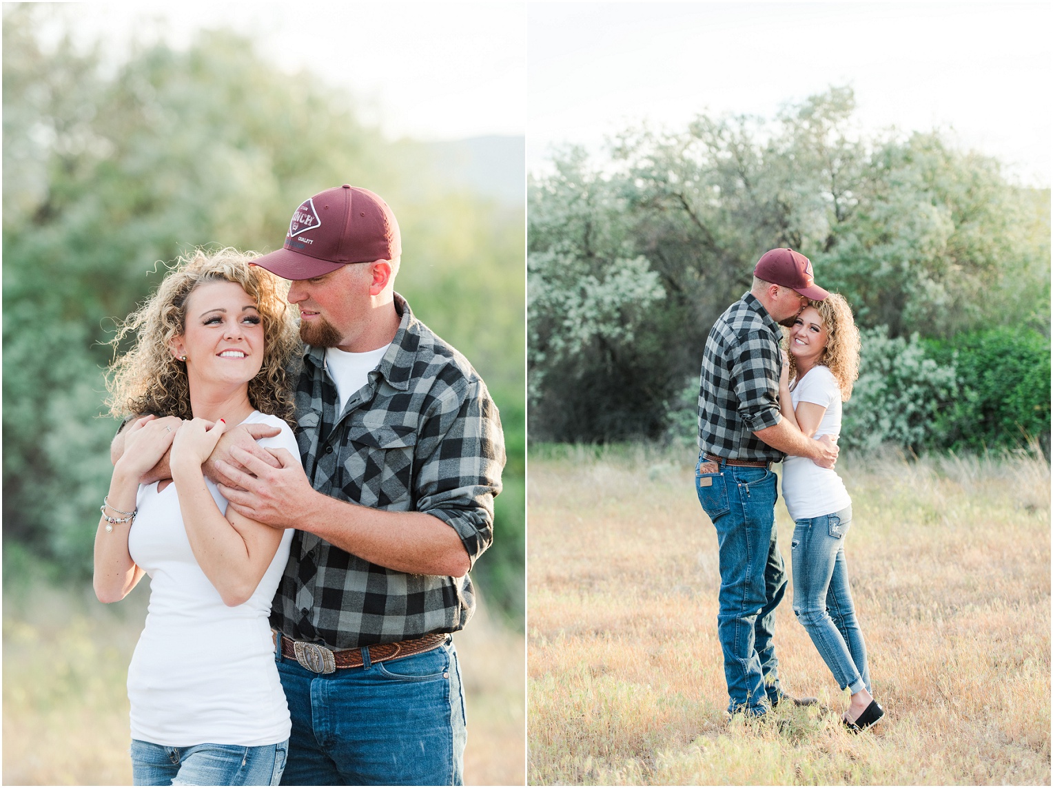Country Engagement Session Mattawa Photographer Ryan and Shelby Couple standing in a field