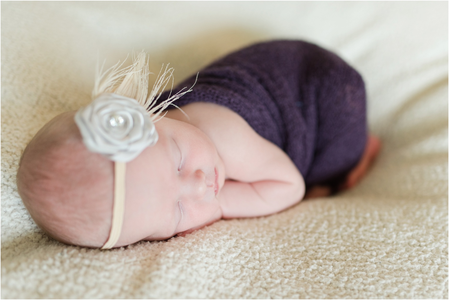 Janes Newborn Photography baby girl in purple