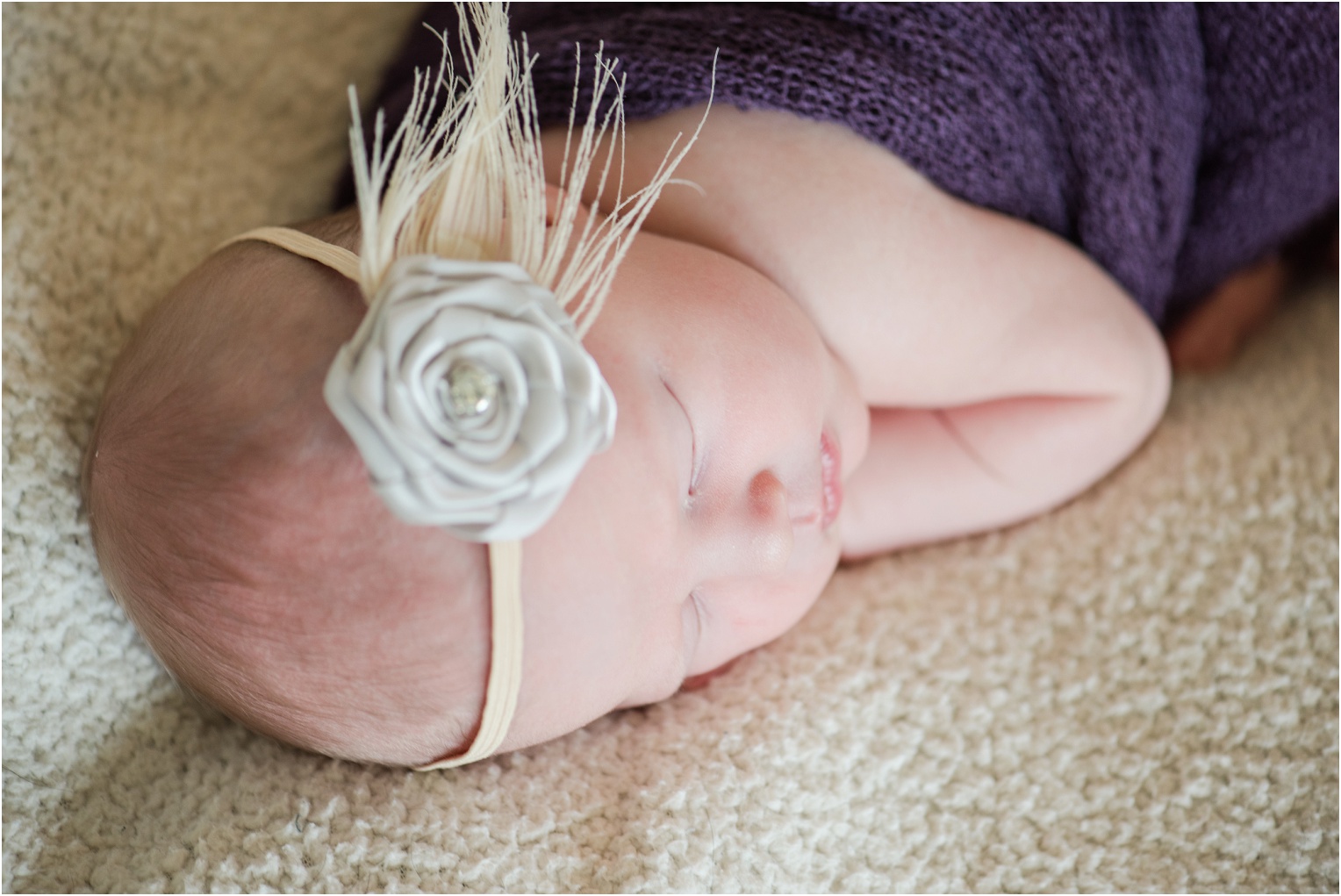 Janes Newborn Photography baby girl in purple