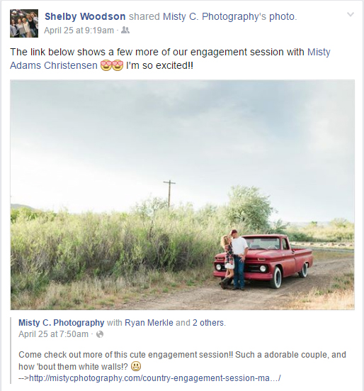 5 ways to show your photographer love Share the image on facebook