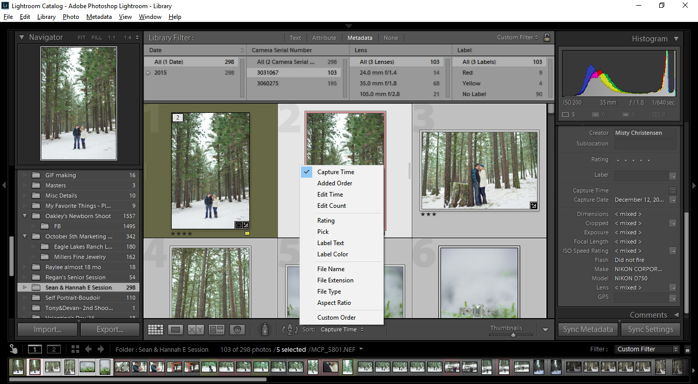 How to Sync Images in Lightroom select capture time