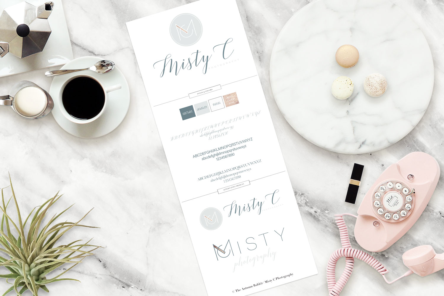 Rebrand with the autumn rabbit Branding Board for Wenatchee Photographer Misty C. Photography