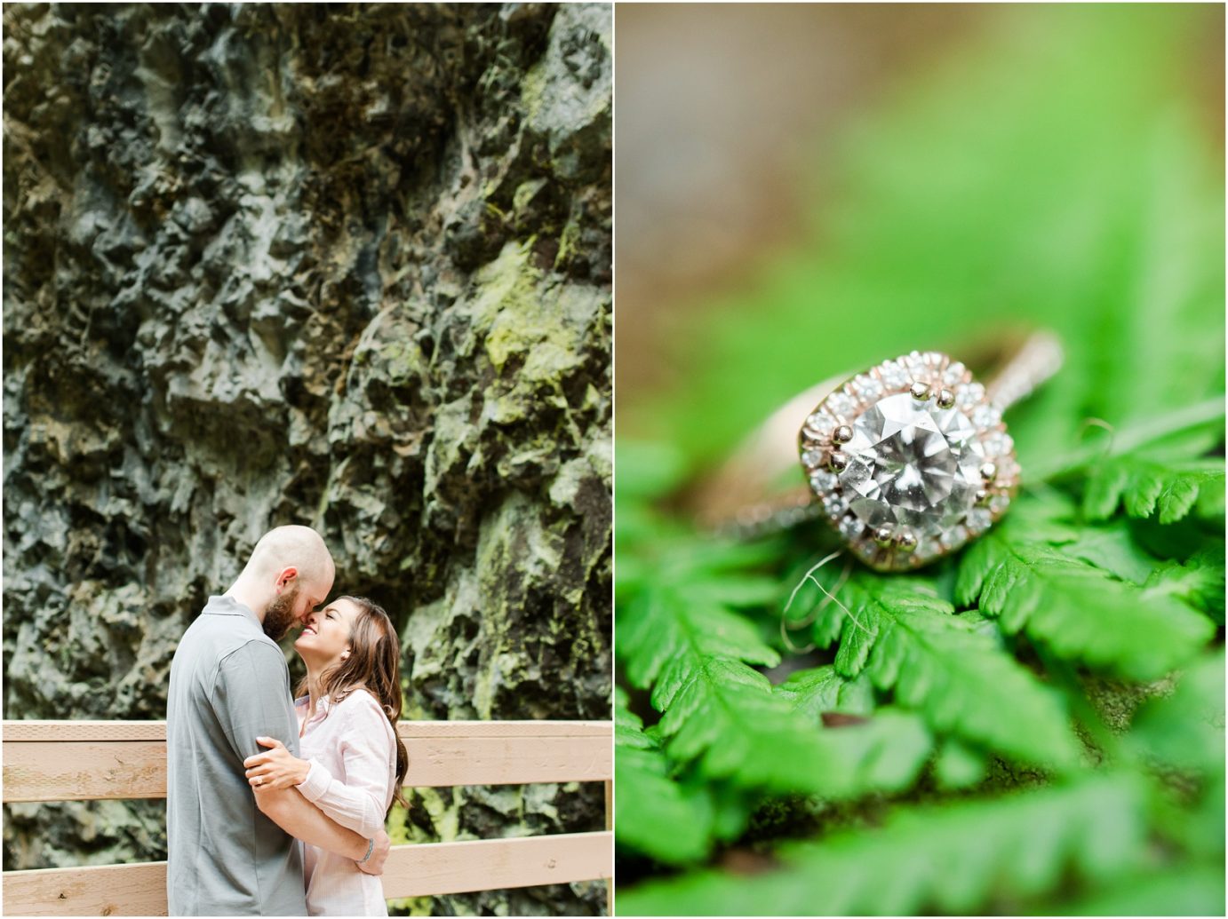 Boulder Cave Engagement Session Naches WA Couple in front of cave