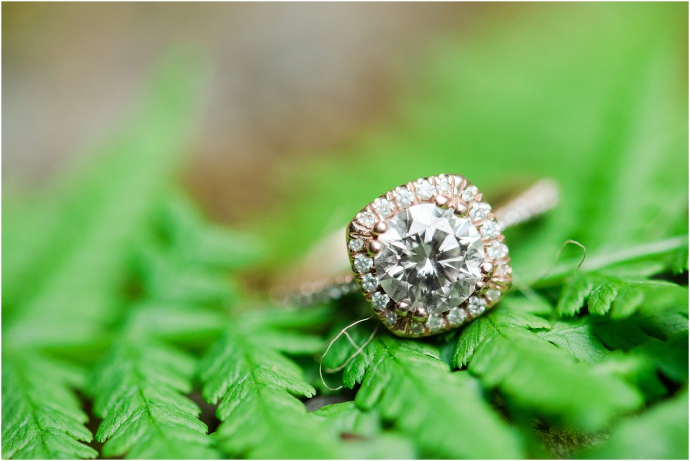 Boulder Cave Engagement Session Naches WA Rose gold diamond engagement ring