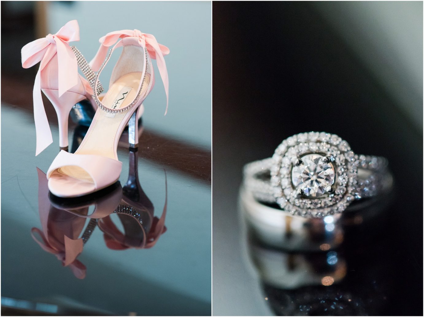 TPC Snowqualmie Ridge Wedding Christine and Josh_0001 Nina Bridal shoes Double Halo Diamond Ring