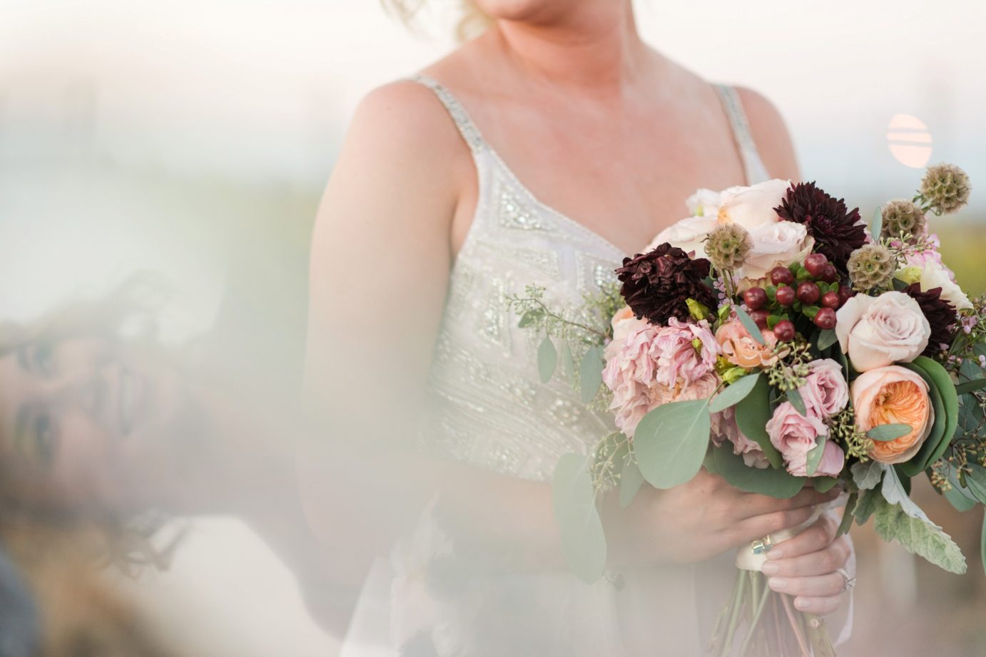 Tagaris Winery Wedding Bridal details in vineyard photo