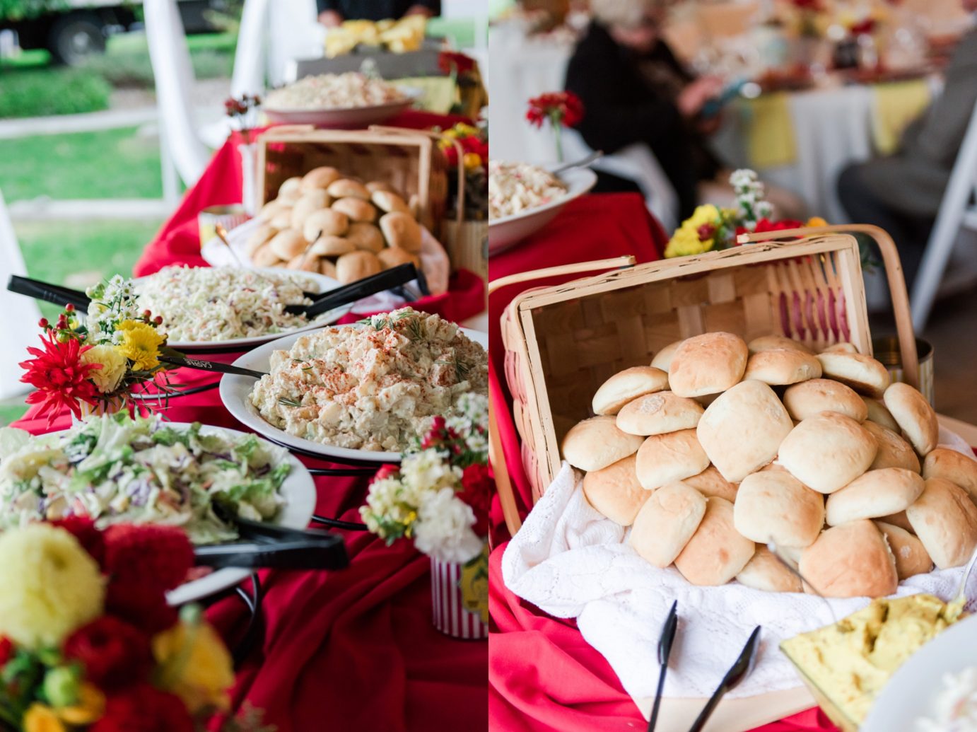 promise garden reception Castle catering wedding food photo