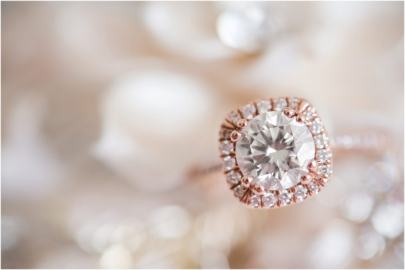 4 things to do once you get engaged halo diamond rose gold ring