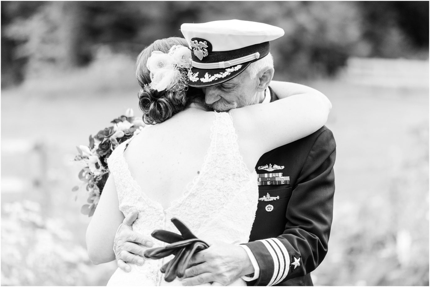 Pine River Ranch Wedding Bride and Father First Look Photo