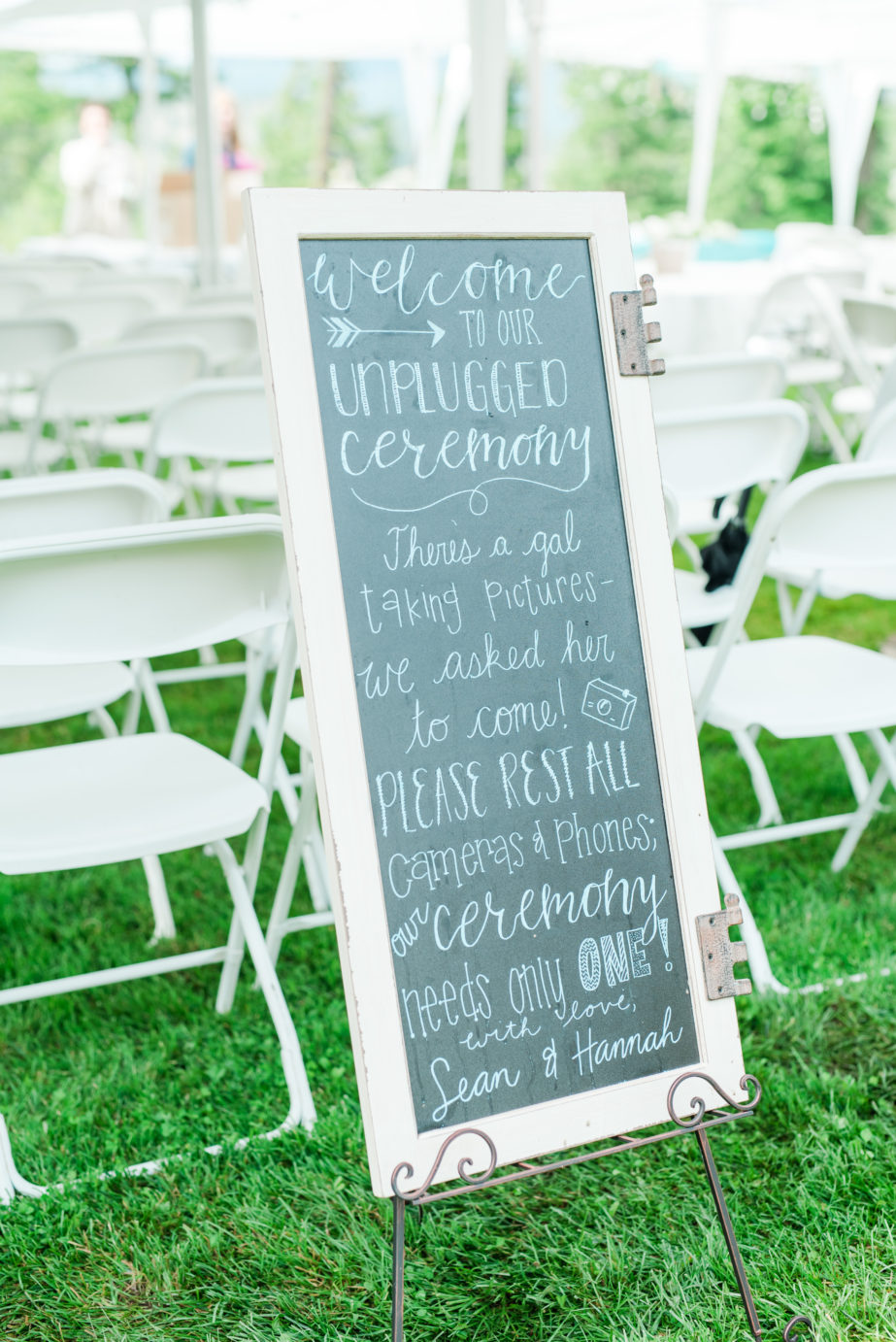 when to say no when wedding planning unplugged ceremony sign photo