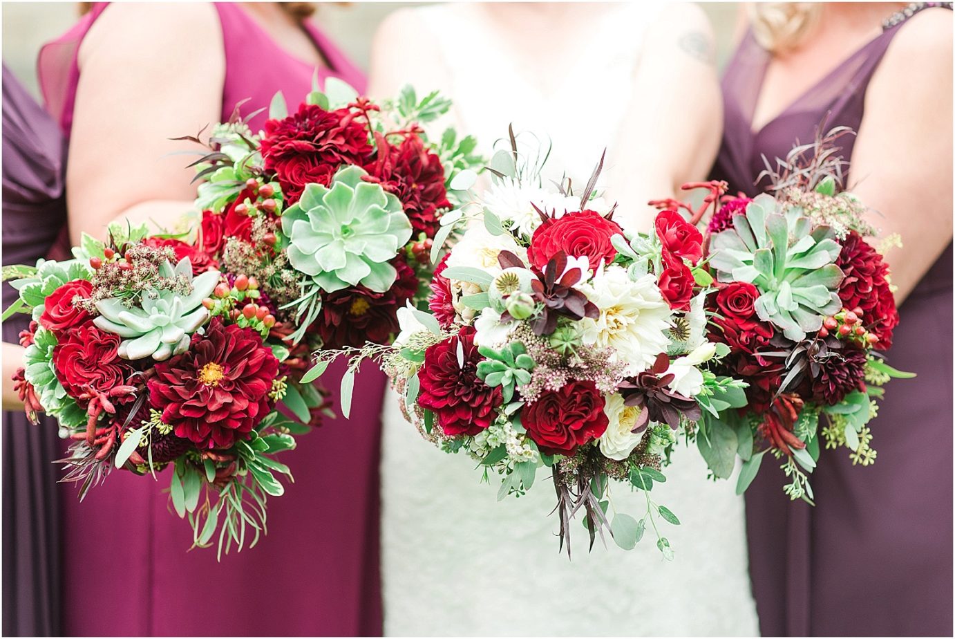 Best Wedding Bouquets of 2016 marsala and succulent wedding flowers