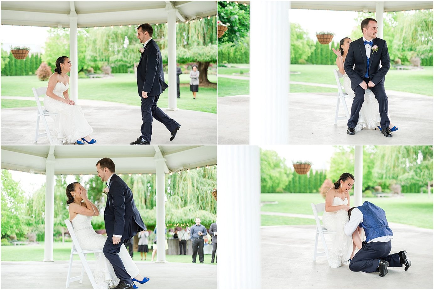 Promise Garden Wedding Pasco Photographer Garter toss