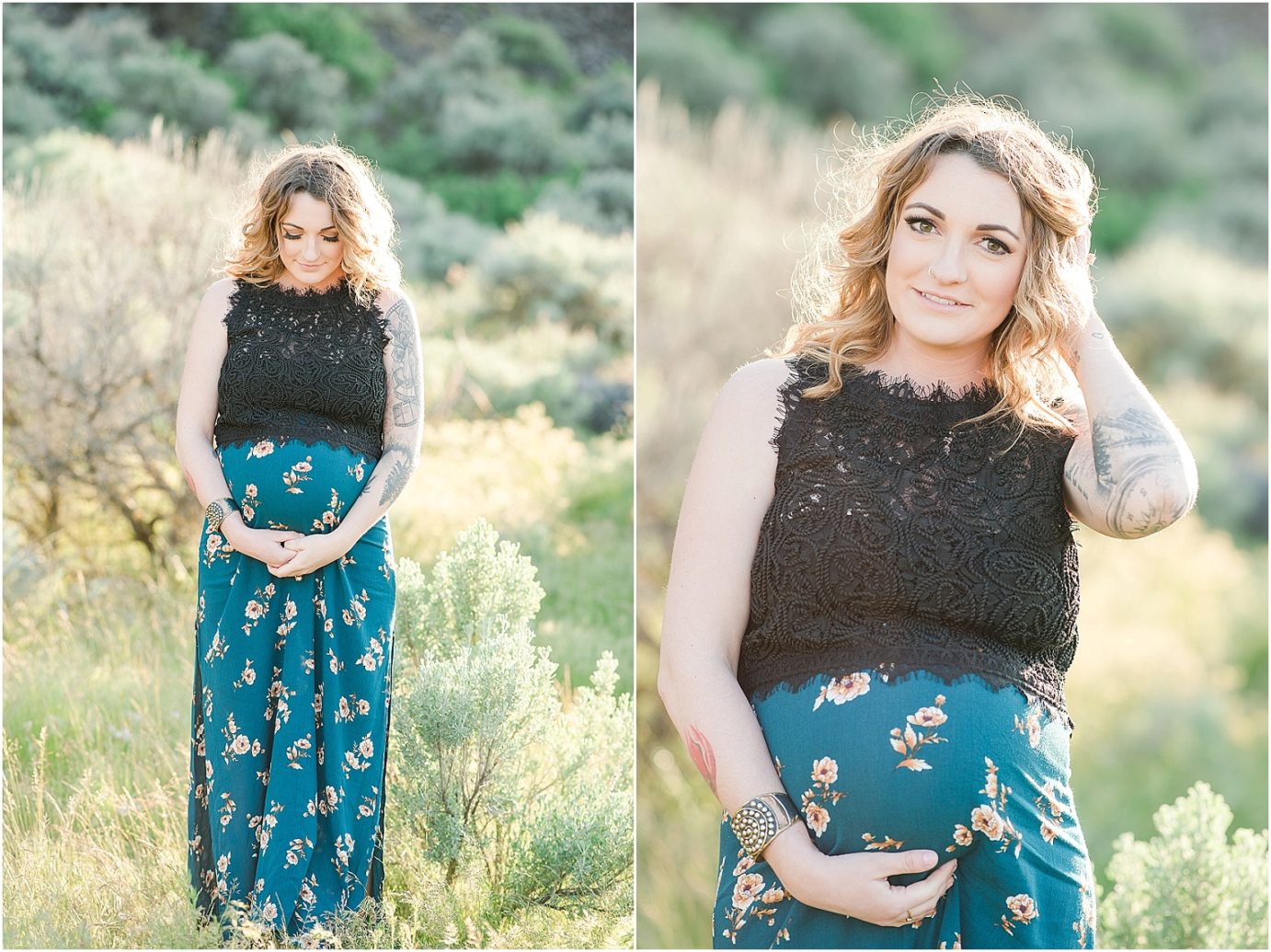 Vantage Crags Maternity Session unposed mom in the desert