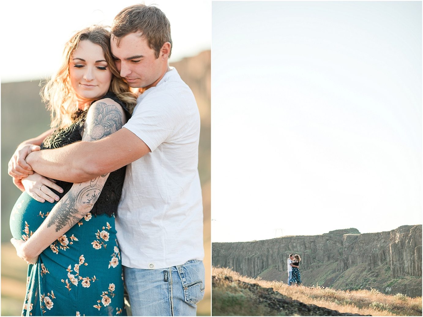 Vantage Crags Maternity Session unposed in the desert
