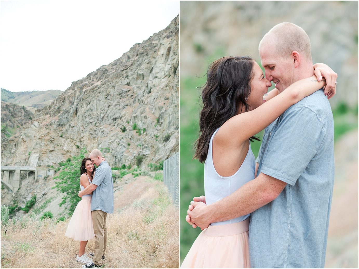 Chelan Engagement Session Chelan Gorge Brooke in a pink tulle skirt