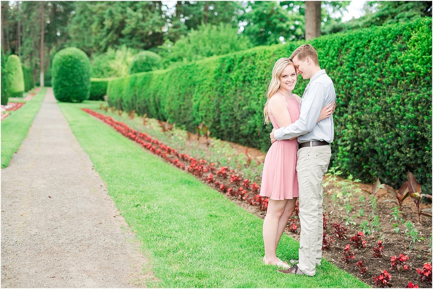 Manito Park Engagement Session Spokane Photographer Bryan and Olivia in Duncan Garden
