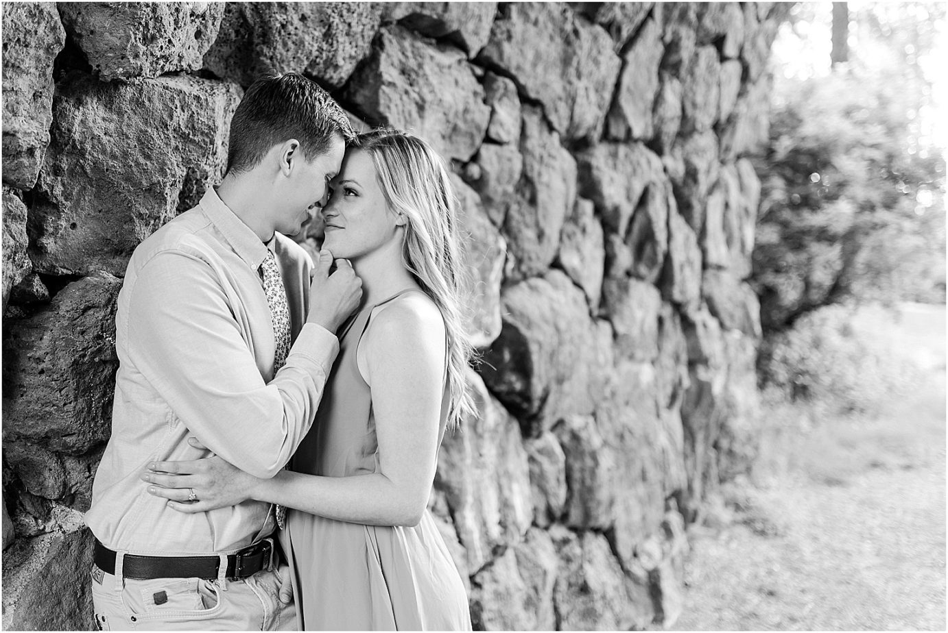 Manito Park Engagement Session Spokane Photographer Bryan and Olivia Under stone bridge