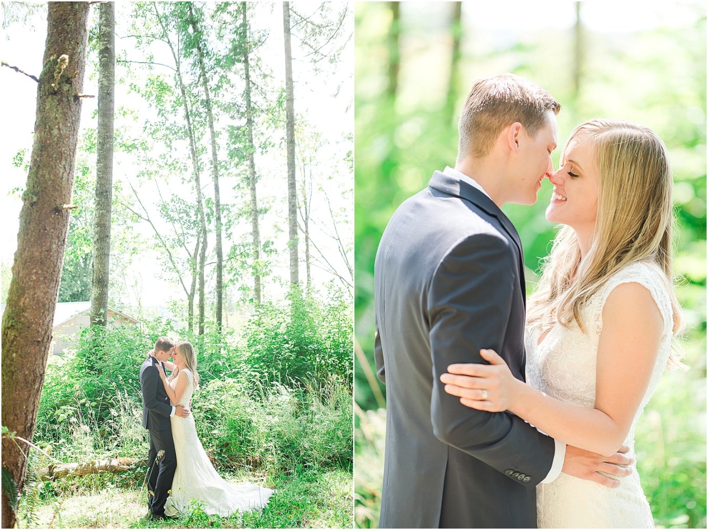 DIY backyard onalaska wedding Onalaska Photographer Bryan and Olivia bride and groom portraits in the woods