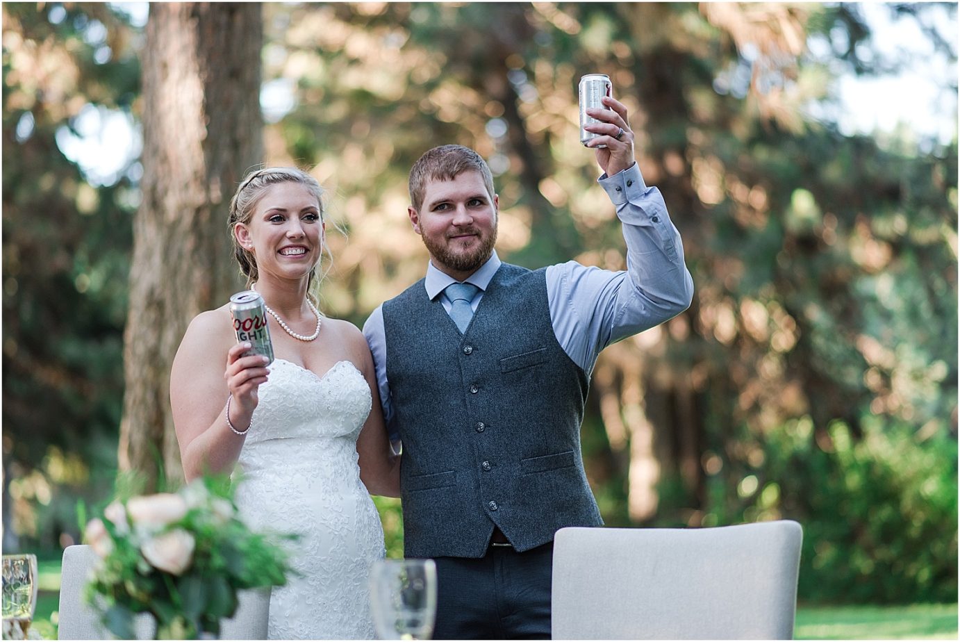 Elk Haven Equestrian Center Wedding Cle Elum Photographer Adam and Jessica toasts during reception