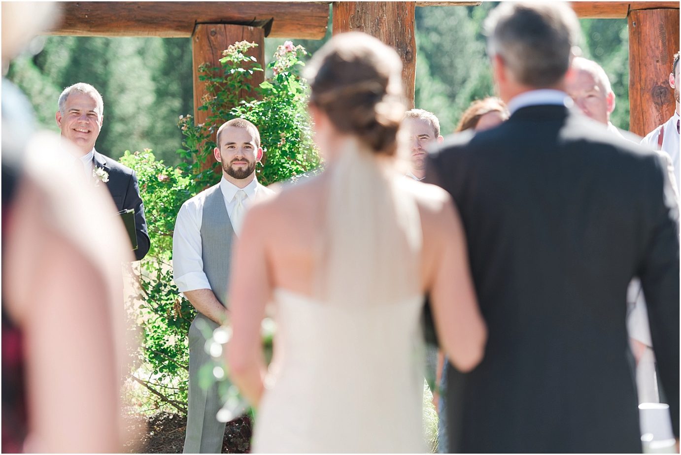 Pine River Ranch Wedding Leavenworth WA Matt and Kelsey outdoor ceremony in the mountains
