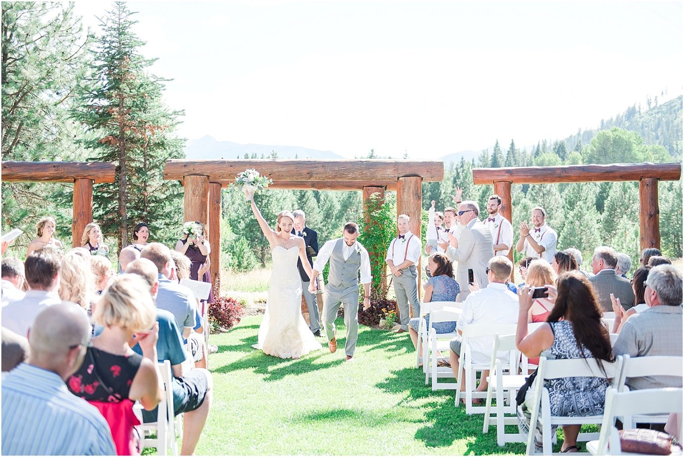 Pine River Ranch Wedding Leavenworth WA Matt and Kelsey bride and groom just married