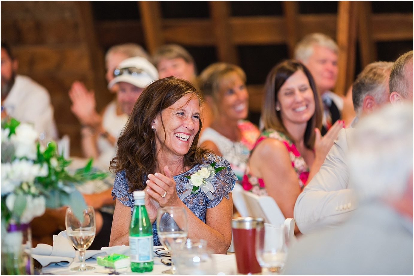Pine River Ranch Wedding Leavenworth WA Matt and Kelsey toasts during reception