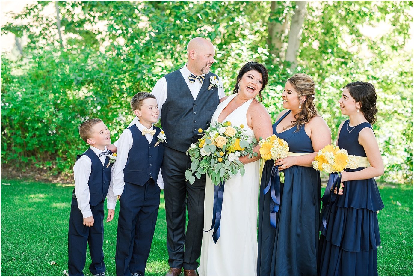 Warm Springs Inn Wedding Wenatchee WA Dana and Terri bride and groom with family
