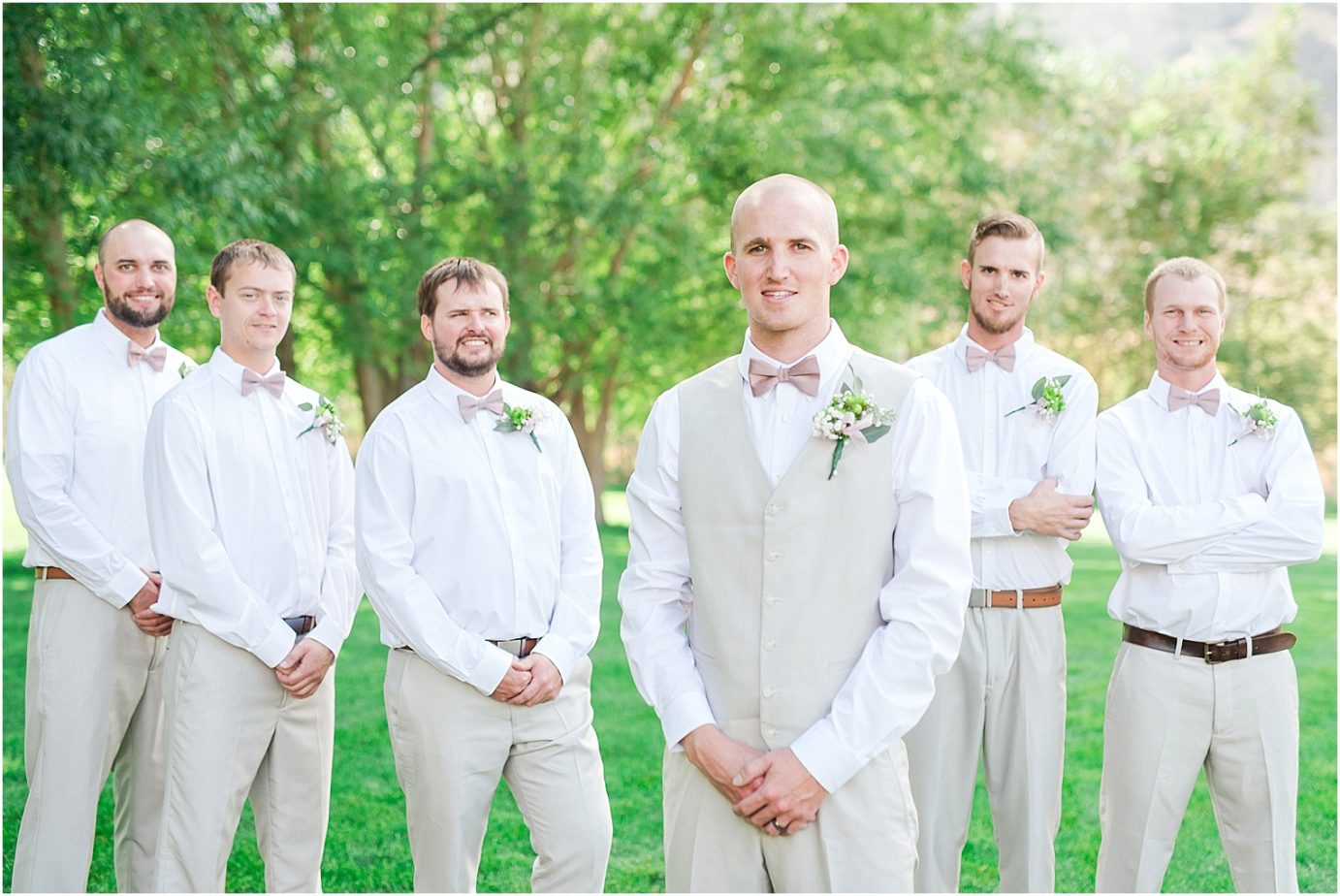Backyard East Wenatchee Wedding Wenatchee Photographer Cody and Brooke groom with groomsmen