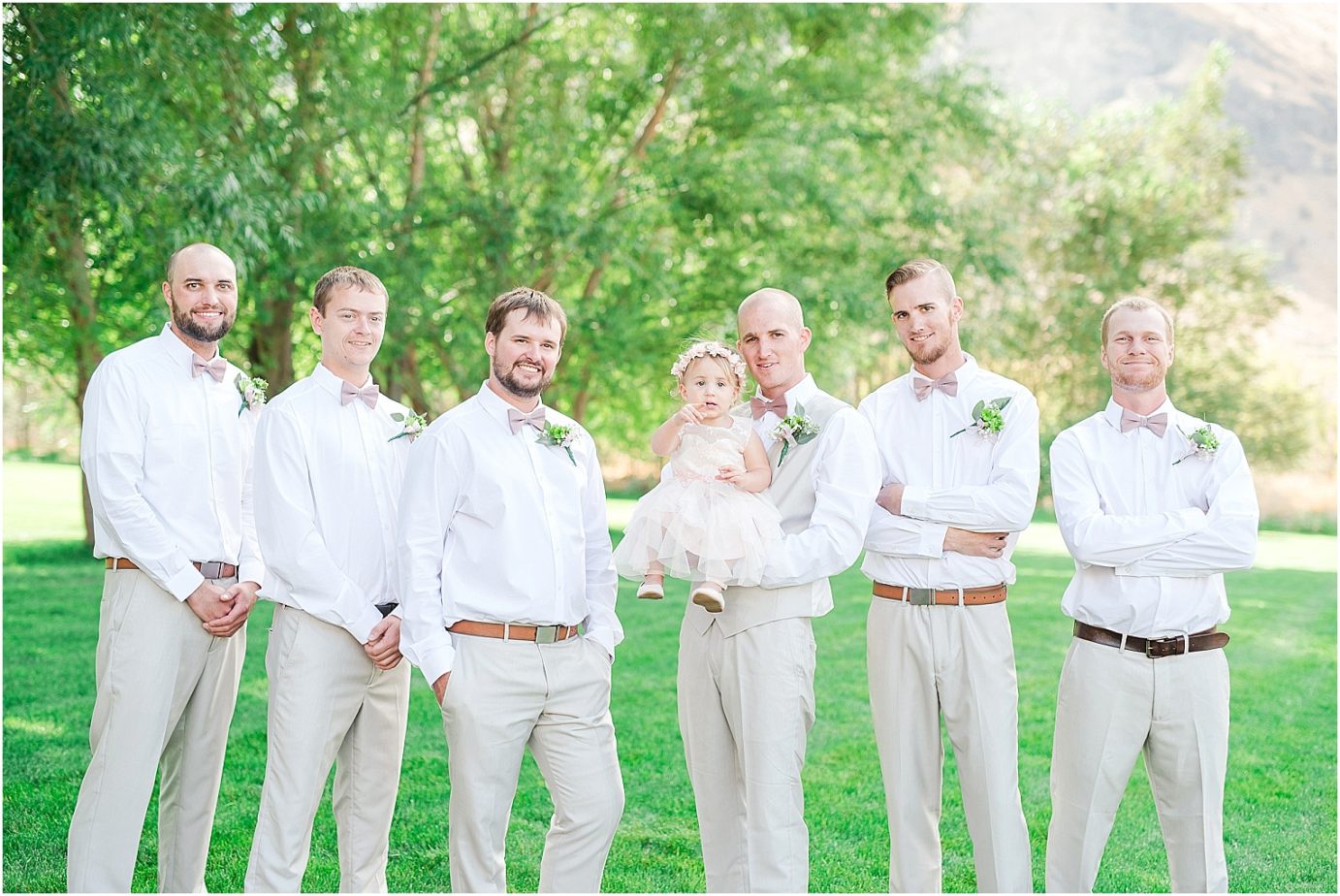Backyard East Wenatchee Wedding Wenatchee Photographer Cody and Brooke groom with groomsmen
