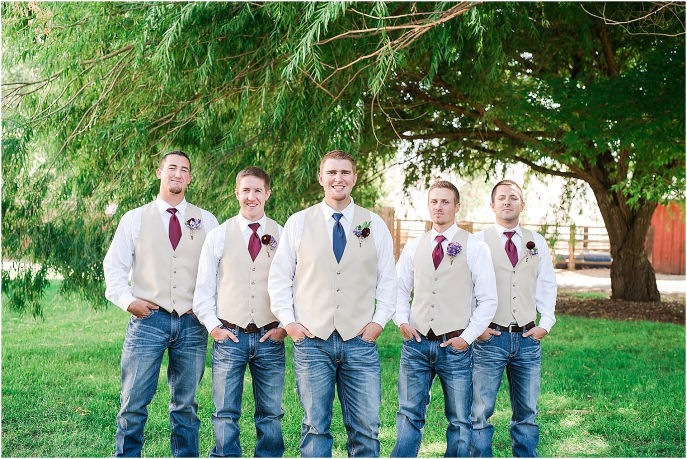 Shadow Lake Ranch Wedding Prosser Photographer Chris and Whitney groom with groomsmen