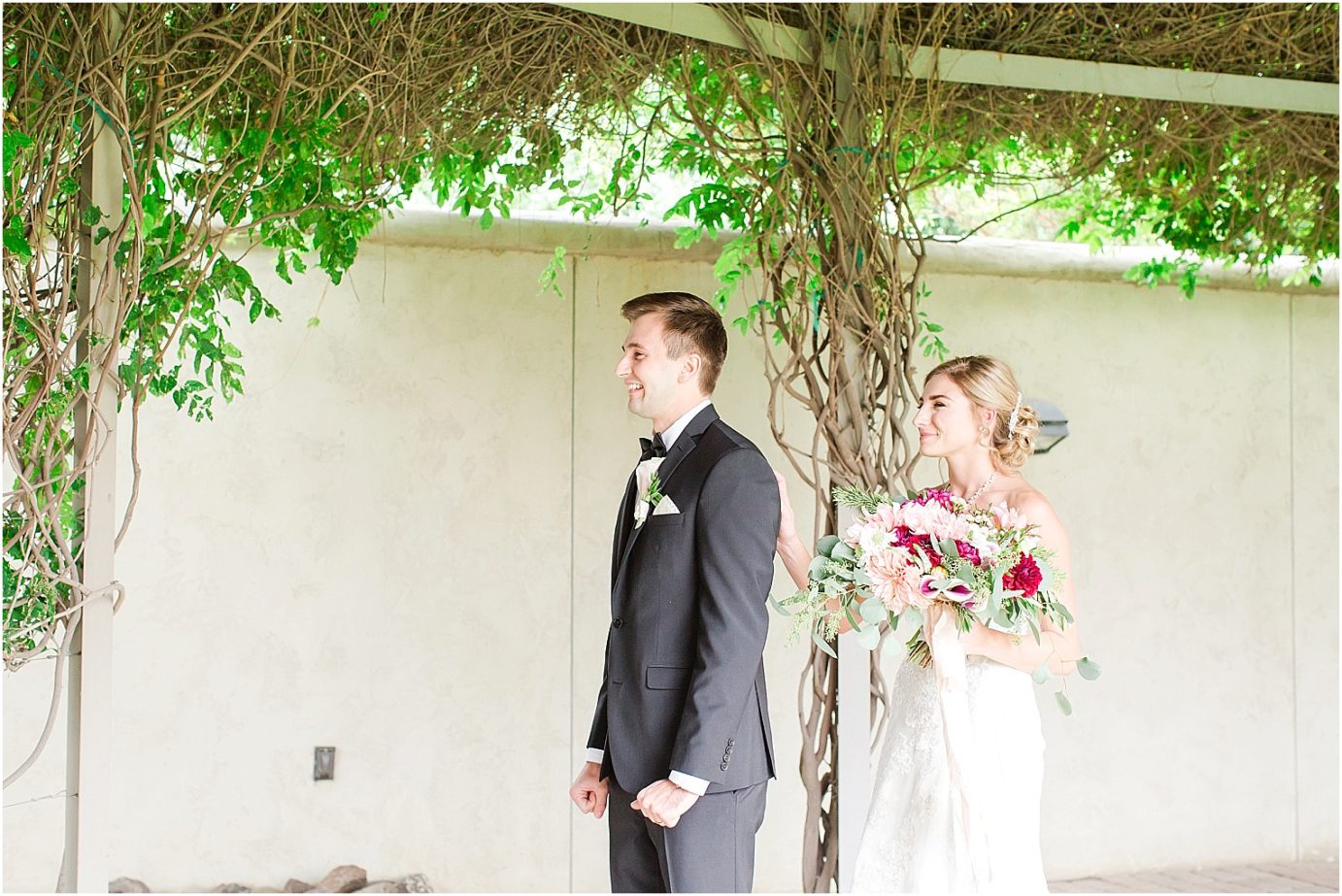 Terra Blanca Winery Wedding Benton City Photographer Armin and Kendall first look